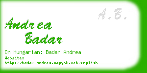 andrea badar business card